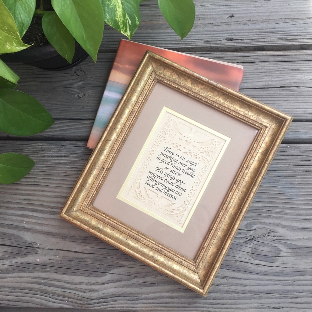 Vintage Scissor Cuts Framed Paper Art Angel